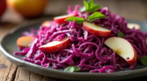red cabbage and apple