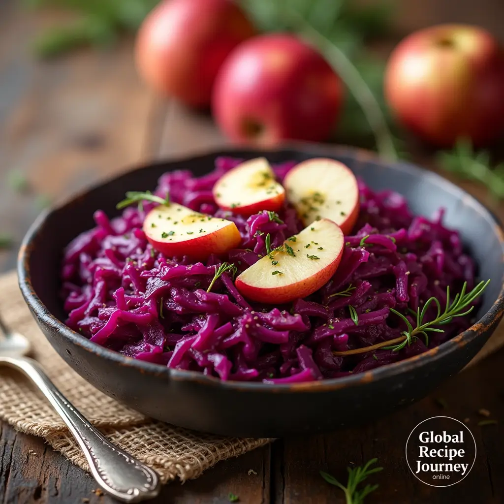red cabbage and apple